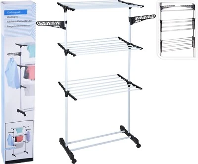 Turm Wäscheständer rollbar Turmtrockner Kleiderständer klappbar 165x80x57cm - Bild 1 von 4