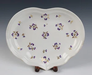 Antique Derby c.1820 Porcelain Heart Shape Serving Dish Plate Regency Early 19th - Picture 1 of 7