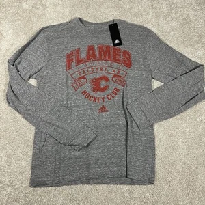 Calgary Flames Adidas Men’s Long Sleeve Adult Large T-Shirt Top New NHL - Picture 1 of 3