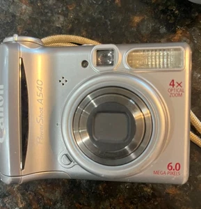 Canon PowerShot A540 6.0MP Digitalkamera - Silber getestet Box Case OHNE Mem Card - Bild 1 von 14