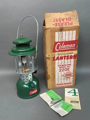 Coleman Modelo 220E 1961 De Colección Doble Manto Linterna de Gas Verde Caja 3/61 con Caja ¡Bonito! Foto 1 de 4