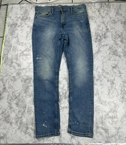 Vecchio Jeans Navy Uomo 33x30 Casual Blu - Foto 1 di 24