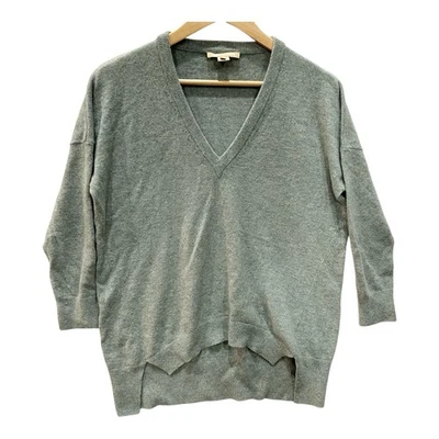 Suéter Michael Kors Cuello en V 100% Cachemira Italiana Talla XS Verde De Gran Tamaño Foto 1 de 4