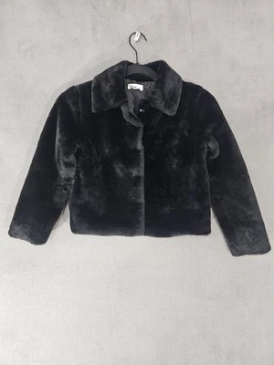 Epic Threads Girls Faux Fur Coat Size Small S Black Butyon Up  - Image 1 of 4