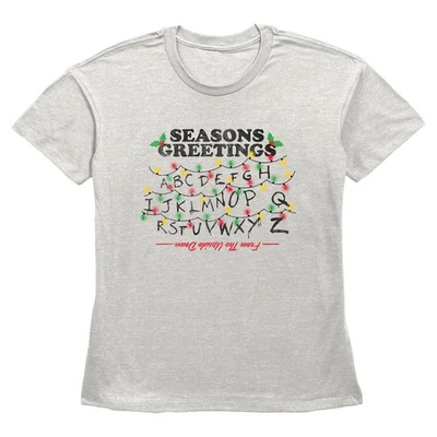 Camiseta para mujer Stranger Things Distressed Seasons Greeting Lights Foto 1 de 3