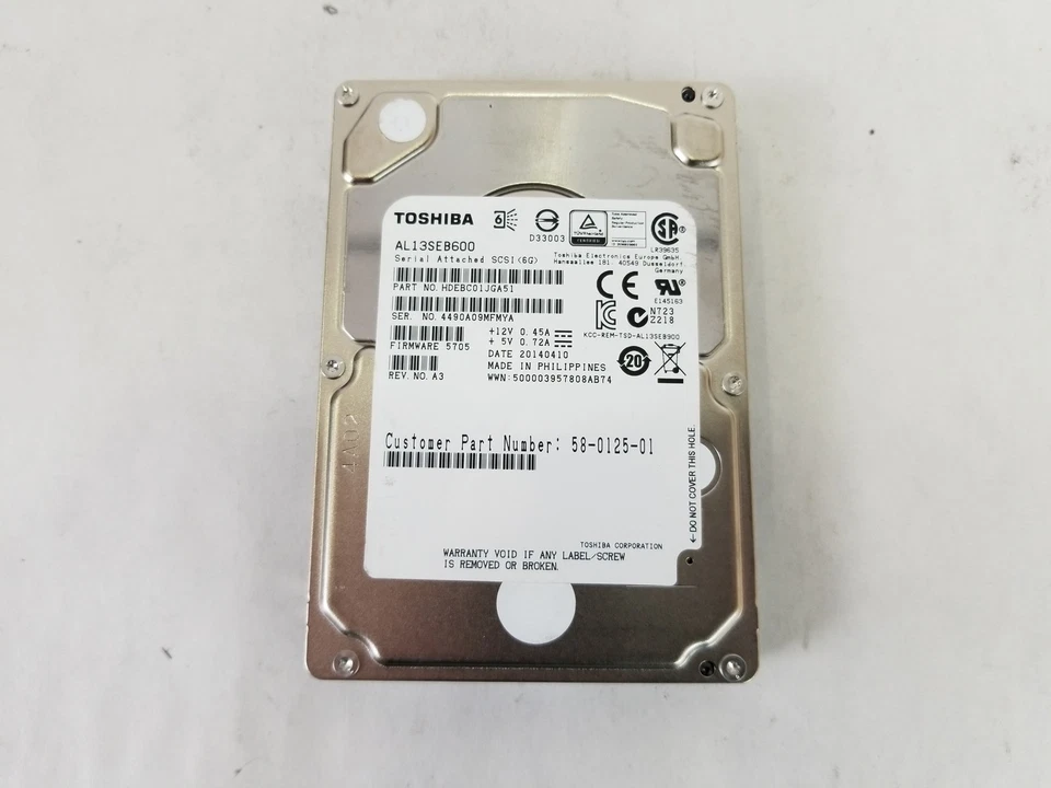 Lot of 10 Toshiba Cisco AL13SEB600 600 GB SAS 2 2.5 in 10K Enterprise Hard Drive - Image 1 of 3