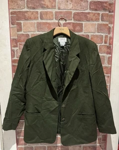 Chaqueta de traje Talbots Petites para mujer Petites 14P verde oliva oscuro 100 % lana - Imagen 1 de 5