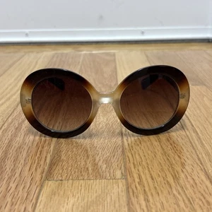 Vintage Oversized Round Sunglasses Brown Gradient Frame Retro 70s Style Eyewear - Picture 1 of 9