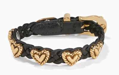 Pulseira bandida de coração com corda Brighton estilo ouro-preto 07476C MSRP: US$ 58 nova com etiquetas - Imagem 1 de 3