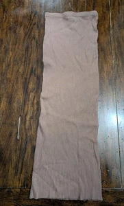 ZARA Skirt Small Ribbed Knit Pencil Midi Skirt Brown Tan Stretchy Column - Picture 1 of 6