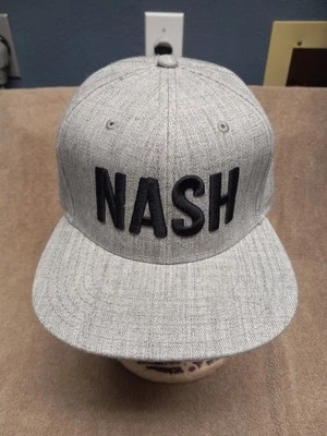 Gray - Flat Bill - NASH - Embroidered Logo Baseball Hat 🧢 By Fahrenheit NEW - Image 1 of 4