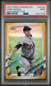 2021 Topps Chrome Update Tarik Skubal RC Gold Refractor Rookie /50 PSA 9 Mint - Picture 1 of 7