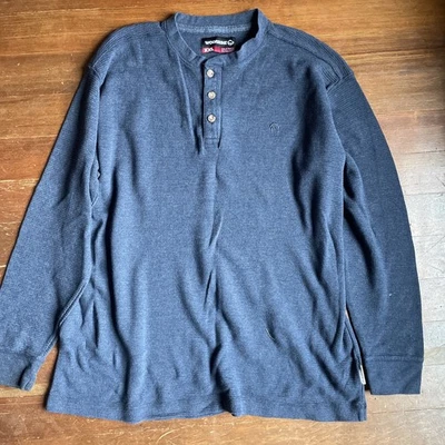 Camisa Wolverine Henley Para Hombres 2XL Azul Marino Manga Larga Waffle Algodón Térmico Trabajo Foto 1 de 4