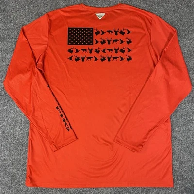 Columbia PFG Georgia Bulldogs American Flag Mens XL Omni Shade UPF50 Shirt New - Image 1 of 4