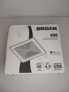 Broan 688 Ventilation Fan 50 CFM 4.0 Sones – Bathroom Ceiling Exhaust NEW - Picture 1 of 4