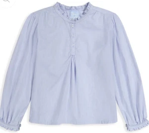 Bella Bliss Rüschen Chambray Bluse - hellblau - neu ohne Etikett Mädchen 8 - Bild 1 von 2