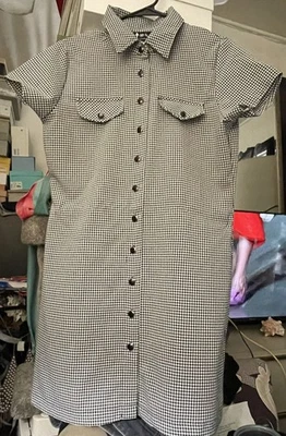 Vintage All That Jazz Gingham Buttondown Dress M — 第 1/4 张图片