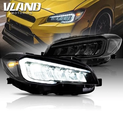 Faróis refletores LED VLAND para Subaru WRX&WRX STI 2015-2021 com sequencial L+R - Imagem 1 de 4