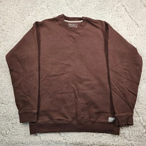 Eddie Bauer Mens Fleece Sweatshirt Crewneck Brown Outdoors Size Tall Large *Read - Picture 1 of 12