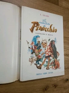 Collodi Pinocchio Fabbri Grande Formato 1955 Libro illustrato Maraja Copertina - Foto 1 di 18