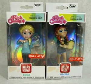 FUNKO ROCK CANDY RALPH BROKE THE INTERNET FROZEN'S ANNA & ELSA VINYL FIGURES - Picture 1 of 1