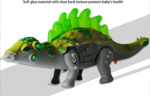Electric Toys Walking Glowing Dinosaur Sound Model Children Interactive Gray - Picture 1 of 4