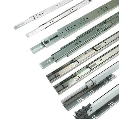 2X 17/27/45mm Wide Drawer Runners Ball Bearing Grooved Slides Draw Cabinet Rail - Image 1 of 4