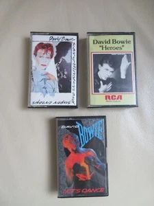 David Bowie Scary Monsters & Super Creeps Heroes & Let's Dance Cassette Albums - Picture 1 of 9