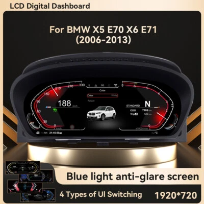 12.3" Nachrüstun Digital Tacho Kombiinstrument für BMW X5 E70 X6 E71 2006-2013 - Bild 1 von 4