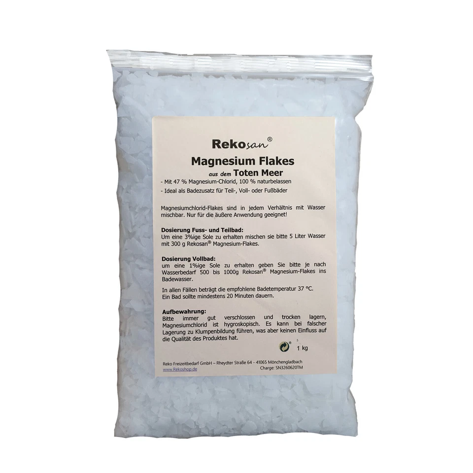 Rekosan Magnesiumchlorid aus dem Toten Meer 1 kg 47% MgCl2 Flakes