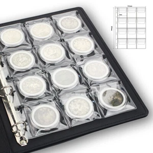 12 Pockets 62mm Coin Holder Collection Storage Display Album Page Container Tool - Picture 1 of 3