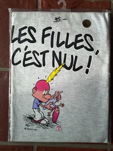 ZEP - T-Shirt TITEUF : LES FILLES C'EST NUL Gris clair L - neuf sous cello - Picture 1 of 1
