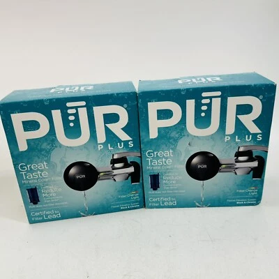 2 Pack - PUR PLUS Faucet Filtration System Black & Chrome PFM200B - Image 1 of 4