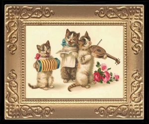 Vintage Musical Cats Cat Miniature Dollhouse Art Picture 8652 - Picture 1 of 1