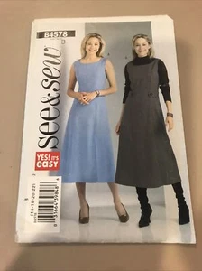 Vestido See & Sew B4578 talla 16-22 ajustado línea A sin cortar plegado de fábrica - Imagen 1 de 3