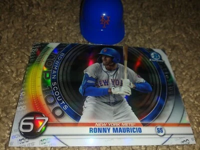 2020 Bowman Chrome #BTP-67 Ronny Mauricio Scouts Top 100 🔥REFRACTOR 🔥 Mets  - Image 1 of 3