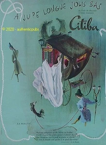 PUBLICITE CITIBA BAS LA BERLINE POEME A. DE MUSSET SIGNE F. ESTACHY DE 1948 AD - Picture 1 of 1
