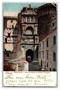 Vintage 1911 Triumphbogen von Castel Nuovo Afonso Aragon Neapel Italien Postkarte - Bild 1 von 3