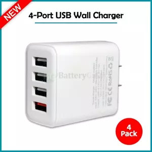 4X 4 Port Fast Quick Charge QC 3.0 USB Hub Wall Home Charger Power Adapter Plug - Picture 1 of 4