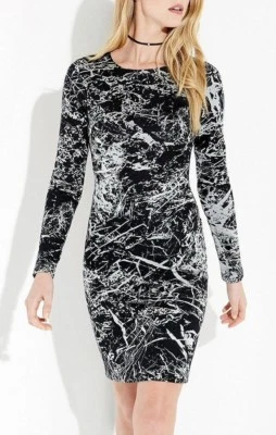 Vestido Suéter Karen Kane 3L44554 Negro/Blanco Estampado Granito Tejido Elástico - $158 Foto 1 de 4