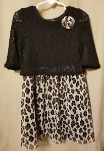 Healthtex -Black and Leopard Print Dress Size 5T       B22 - Picture 1 of 2