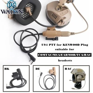 WADSN Airsoft U94 PTT Military KENWOOD version For COMTAC/MSA/EARMOR/TCA Headset - Picture 1 of 14