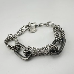 RJ Graziano modern silberfarben Rotguss große Gliederkette 7-8" Armband - Bild 1 von 7