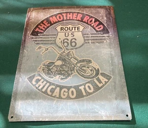 Vintage Route 66 Metal Sign The Mother Road Chicago to LA. 12x16in. Rare sign !! - Picture 1 of 2