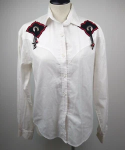 Vintage Western Women's Button-up Shirt Embroidered Embellished Sz M Long Sleeve - Picture 1 of 8