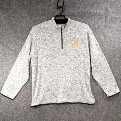 Suéter LSU Para Hombres 2XL Gris Jaspeado Tejido 1/4 Cremallera Dorado Bordado LOGO Champion Foto 1 de 4