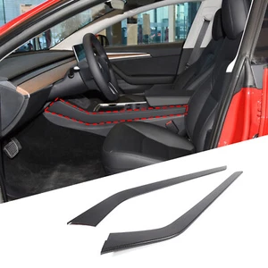 Carbon ABS Console Center Gear Shift Side Strip Trim For Tesla Model 3/Y 2021-22 - Picture 1 of 11