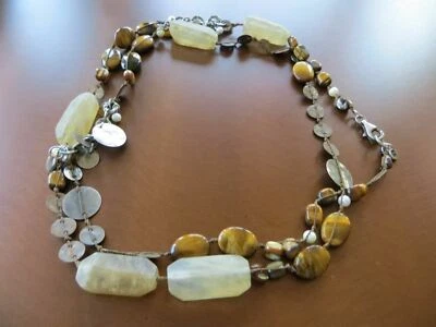 Collar SILPADA 925 Plata Esterlina Ojo de Tigre Cuarzo Cobre Perla Cuentas N1826 Foto 1 de 4