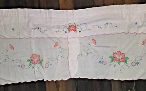 Lot Of Embroidered Vintage Curtains Pink Floral & Purple Butterfly- Dee Dee 6pc - Picture 1 of 16