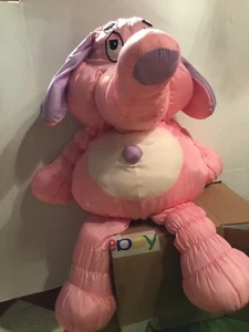 Vintage 1986 Commonwealth Jumbo Love Pink Elephant Puffalump Nylon Plush  - Picture 1 of 7